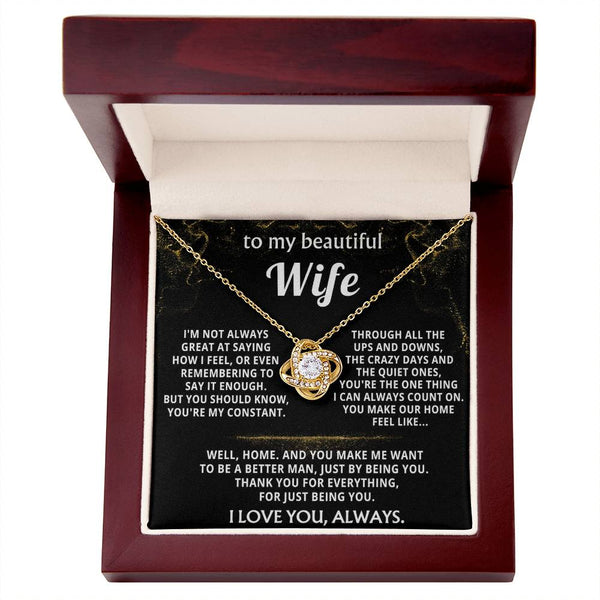 To My Wife, You're my constant, my home.