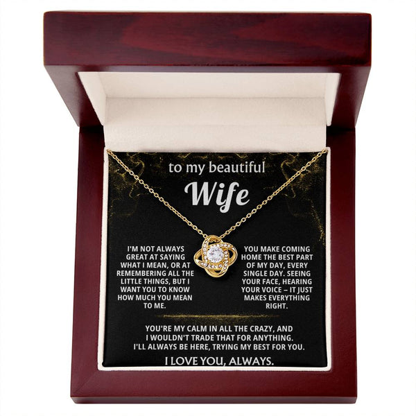 To My Wife, You make coming home the best part.
