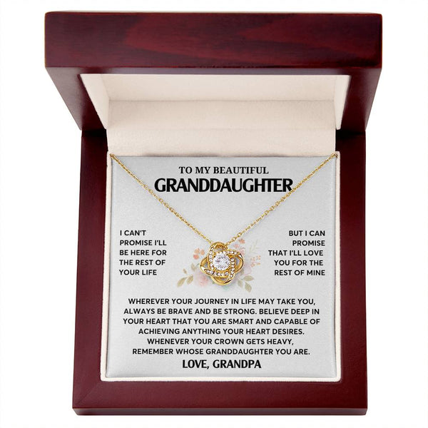 Gift From Grandpa, To My Granddaughter Necklace, Granddaughter Jewelry Gift, Granddaughter Necklace,  Gift For Her,  Love Knot
