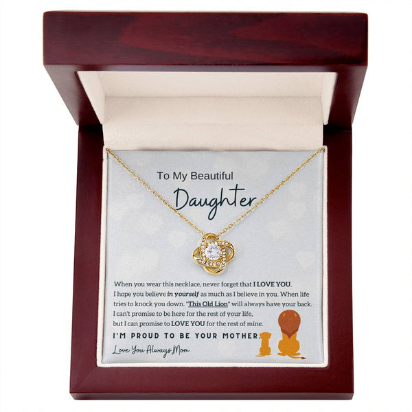 Mother Daughter Gift, Daughter necklace, Top Gift for Girls , Idea daughter gift, Love Knot Neckace