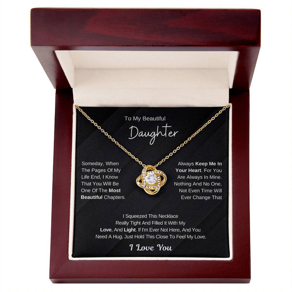 To My Daughter From Dad ,To My Daughter From Mom , Daughter Necklace Gift, Love Knot ,Top Gift For Daughter , Love Knot Necklace