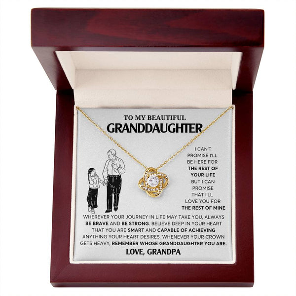 To My Granddaughter Necklace, Granddaughter Jewelry Gift,  Granddaughter Necklace,  Gift For Her, Gifts From Grandpa,  Love Knot