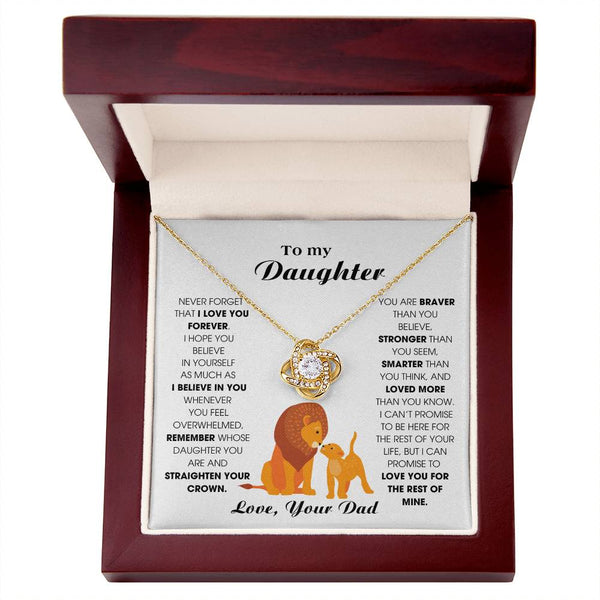 [ Few left only ] To My Daughter, Never Forget That I Love You Forever (Love knot)