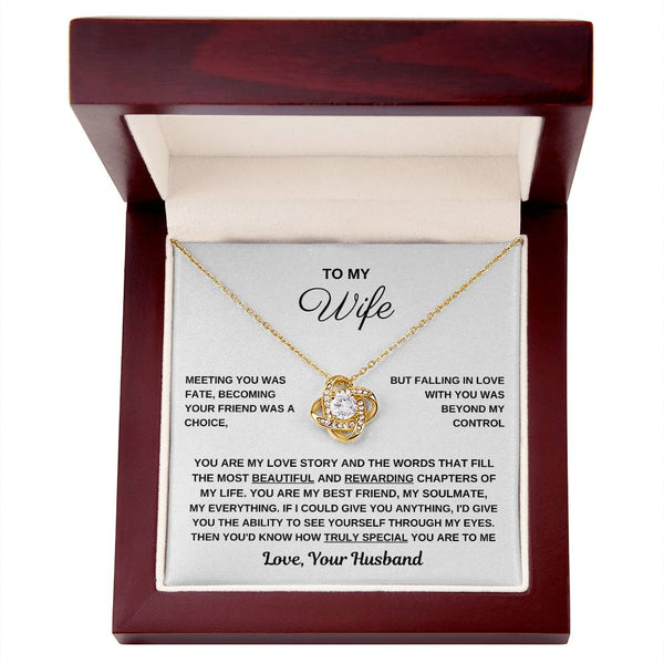 To My Wife, You Are Truly Special To Me - Love Knot Necklace