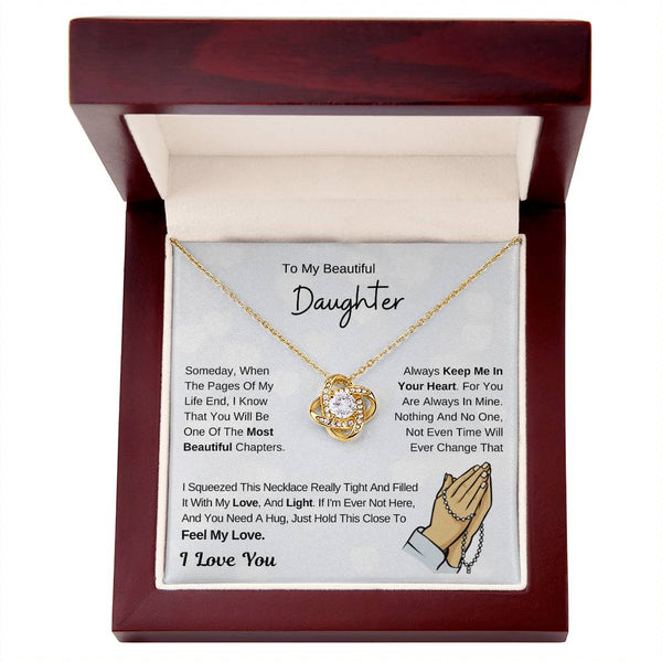 Daughter Necklace Gift , To My Daughter From Dad ,To My Daughter From Mom, Love Knot ,Top Gift For Daughter