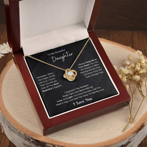To My Daughter From Dad ,To My Daughter From Mom , Daughter Necklace Gift, Love Knot ,Top Gift For Daughter , Love Knot Necklace