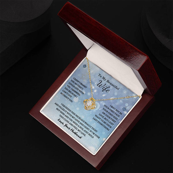 Christmas Gift For Her , To My Wife , Anniversary Gift , Gifts for women , Necklace , Love Knot