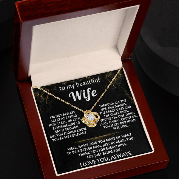 To My Wife, You're my constant, my home.