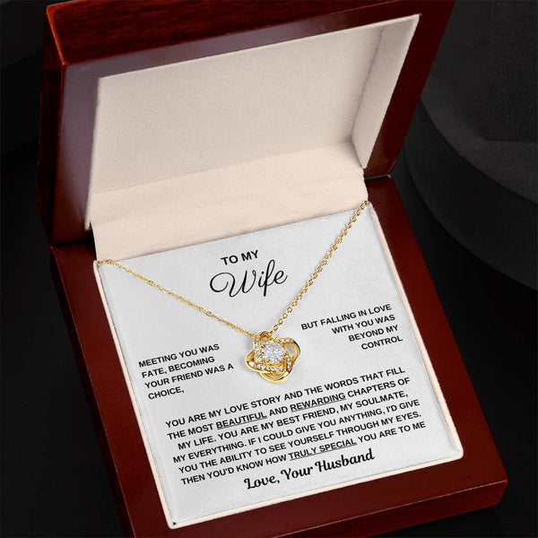 To My Wife, You Are Truly Special To Me - Love Knot Necklace