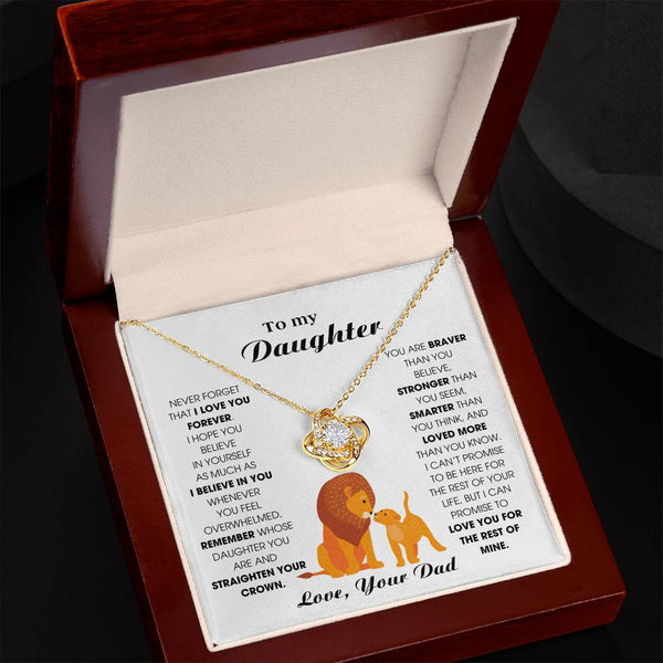 [ Few left only ] To My Daughter, Never Forget That I Love You Forever (Love knot)