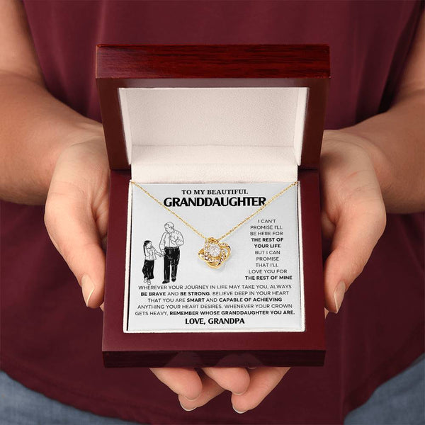 To My Granddaughter Necklace, Granddaughter Jewelry Gift,  Granddaughter Necklace,  Gift For Her, Gifts From Grandpa,  Love Knot