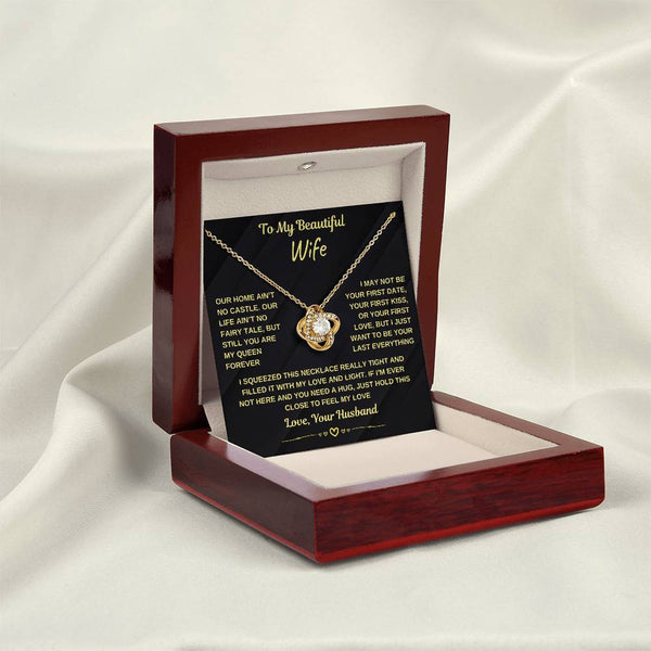 To My Beautiful Wife, You Are My Queen Forever (Love Knot Necklace)