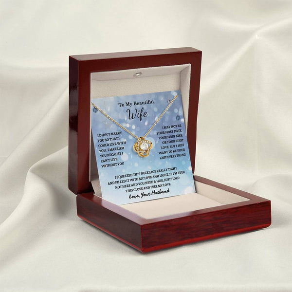 Christmas Gift For Her , To My Wife , Anniversary Gift , Gifts for women , Necklace , Love Knot