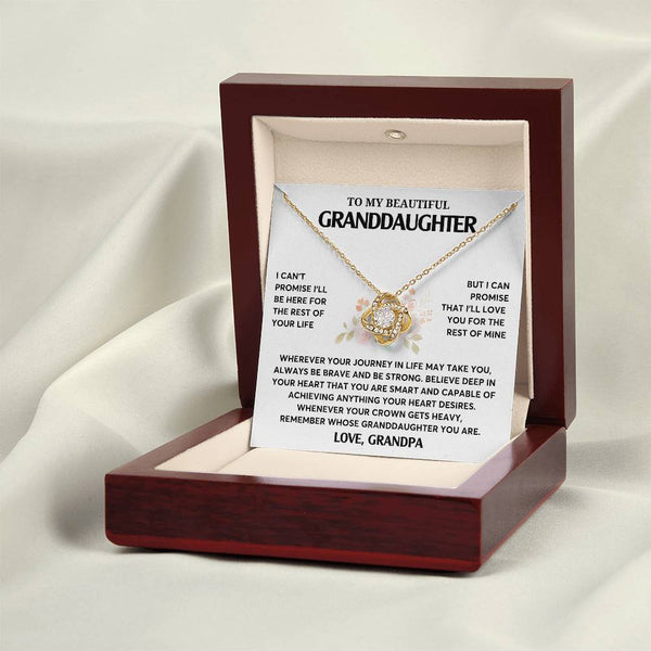 Gift From Grandpa, To My Granddaughter Necklace, Granddaughter Jewelry Gift, Granddaughter Necklace,  Gift For Her,  Love Knot