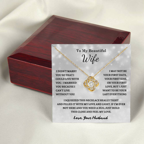 To My Wife , Love Knot necklace , Gift For Soulmate , Gift For Wife, Wife Birthday Gift, Anniversary Gift For Wife, Wife Necklace