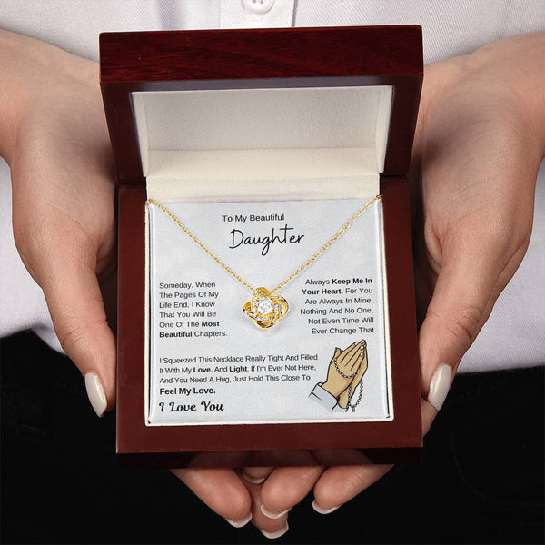 Daughter Necklace Gift , To My Daughter From Dad ,To My Daughter From Mom, Love Knot ,Top Gift For Daughter