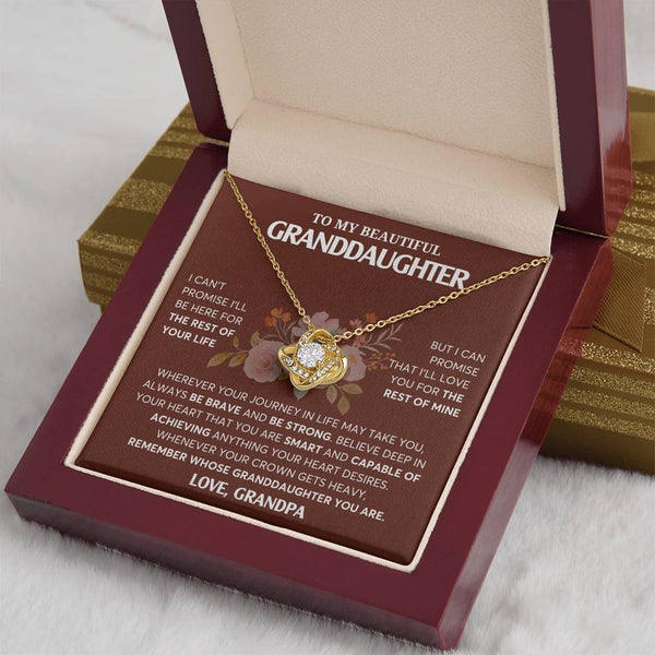 To My Granddaughter Necklace, Granddaughter Jewelry Gift,  Granddaughter Necklace,  Gift For Her, Best Gift For Girls,  Love Knot