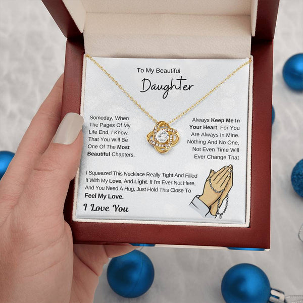 Daughter Necklace Gift , To My Daughter From Dad ,To My Daughter From Mom, Love Knot ,Top Gift For Daughter
