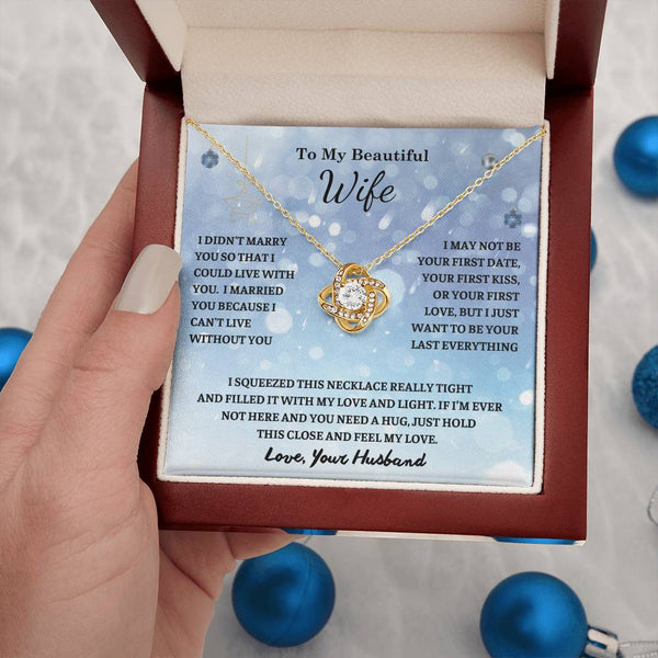 Christmas Gift For Her , To My Wife , Anniversary Gift , Gifts for women , Necklace , Love Knot
