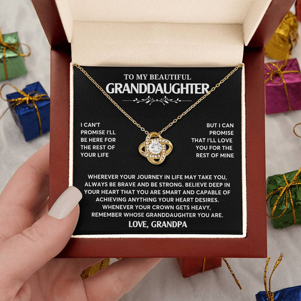 Gift From Grandpa To Granddaughter, Granddaughter Jewelry Gift, Granddaughter Necklace,  Gift For Her, Love Knot