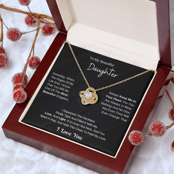 To My Daughter From Dad ,To My Daughter From Mom , Daughter Necklace Gift, Love Knot ,Top Gift For Daughter , Love Knot Necklace