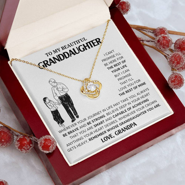 To My Granddaughter Necklace, Granddaughter Jewelry Gift,  Granddaughter Necklace,  Gift For Her, Gifts From Grandpa,  Love Knot