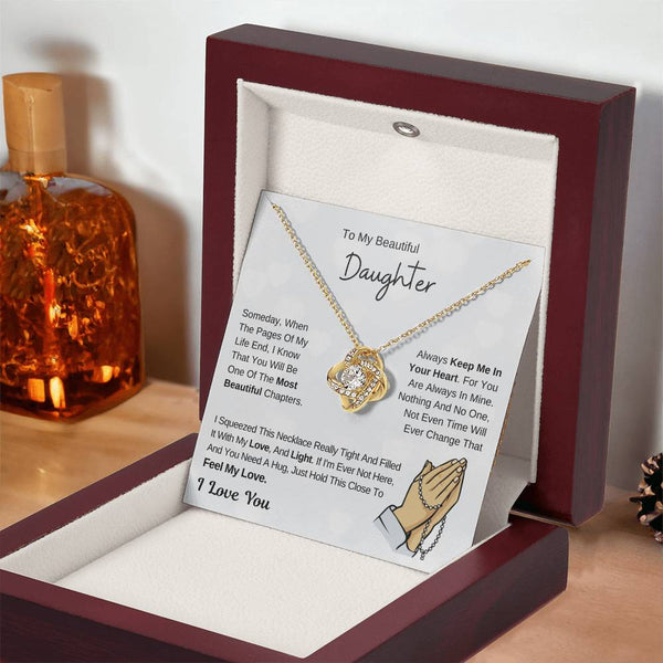 Daughter Necklace Gift , To My Daughter From Dad ,To My Daughter From Mom, Love Knot ,Top Gift For Daughter