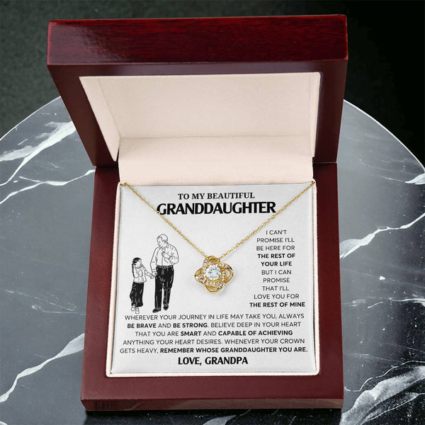 To My Granddaughter Necklace, Granddaughter Jewelry Gift,  Granddaughter Necklace,  Gift For Her, Gifts From Grandpa,  Love Knot