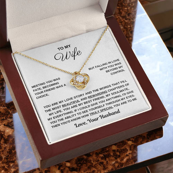 To My Wife, You Are Truly Special To Me - Love Knot Necklace