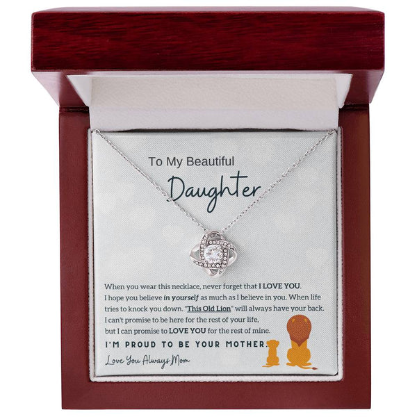 Mother Daughter Gift, Daughter necklace, Top Gift for Girls , Idea daughter gift, Love Knot Neckace