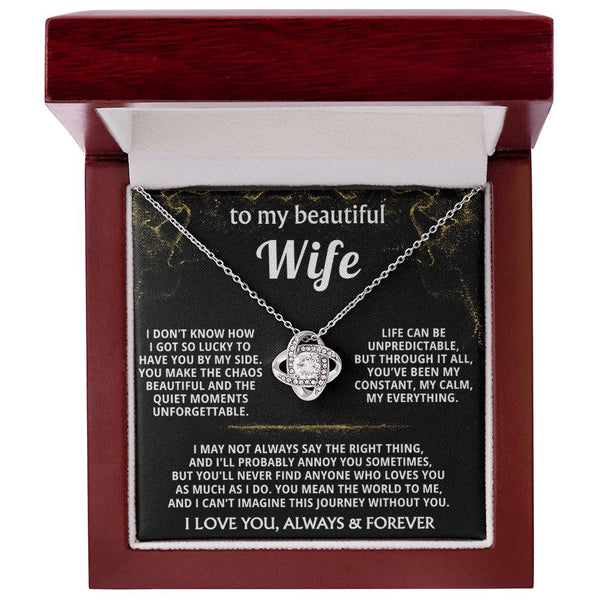 To My Wife, You are my constant, my calm, my everything.