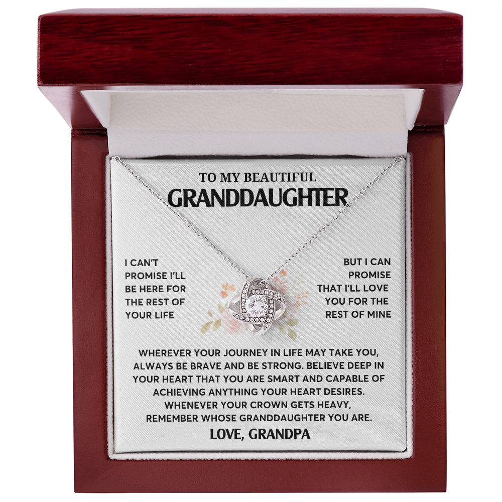 Gift From Grandpa, To My Granddaughter Necklace, Granddaughter Jewelry Gift, Granddaughter Necklace,  Gift For Her,  Love Knot