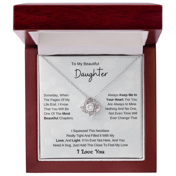 To My Daughter From Mom ,To My Daughter From Dad , Daughter Necklace Gift , Love Knot , Top Gift For Daughter