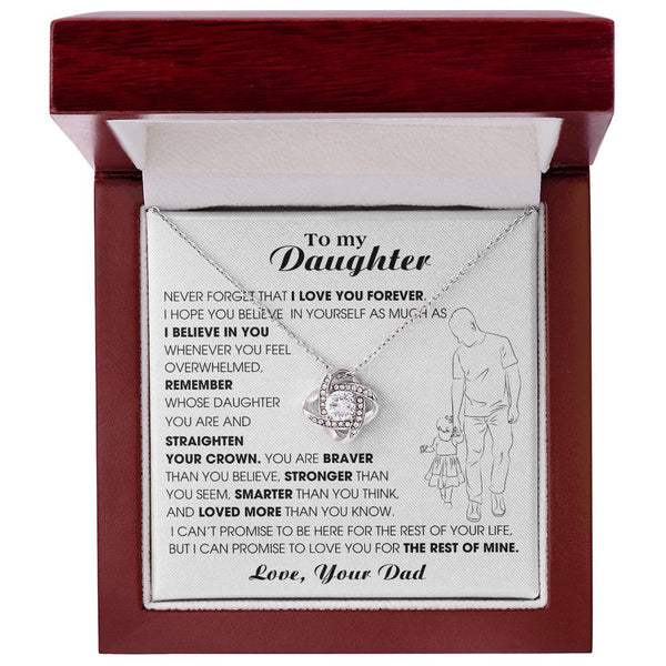 [Only a few left] To My Daughter, Never Forget That I Love You Forever (Love knot)