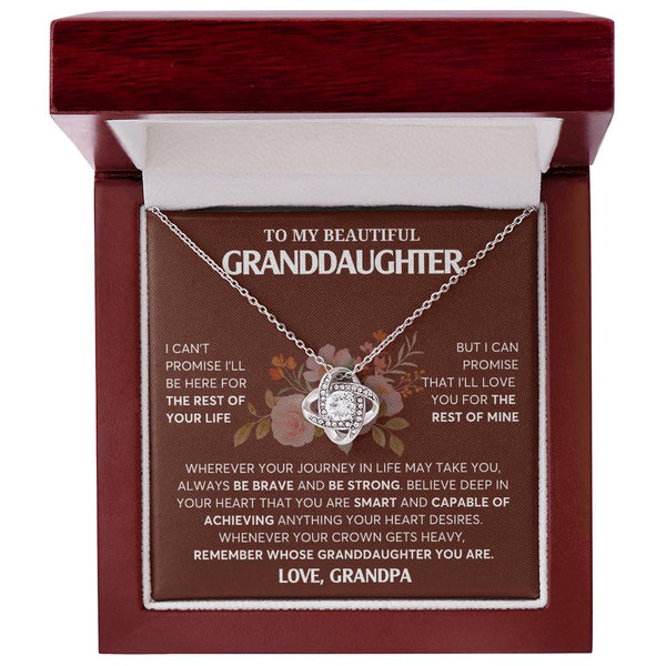 To My Granddaughter Necklace, Granddaughter Jewelry Gift,  Granddaughter Necklace,  Gift For Her, Best Gift For Girls,  Love Knot