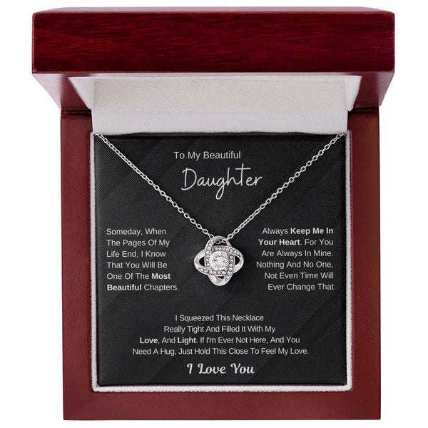 To My Daughter From Dad ,To My Daughter From Mom , Daughter Necklace Gift, Love Knot ,Top Gift For Daughter , Love Knot Necklace