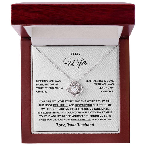 To My Wife, You Are Truly Special To Me - Love Knot Necklace