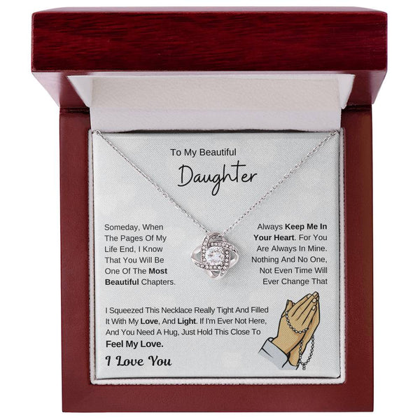 Daughter Necklace Gift , To My Daughter From Dad ,To My Daughter From Mom, Love Knot ,Top Gift For Daughter