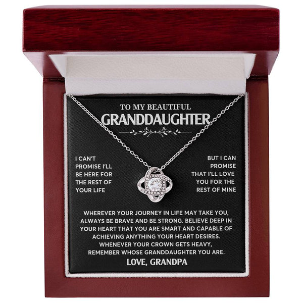 Gift From Grandpa To Granddaughter, Granddaughter Jewelry Gift, Granddaughter Necklace,  Gift For Her, Love Knot