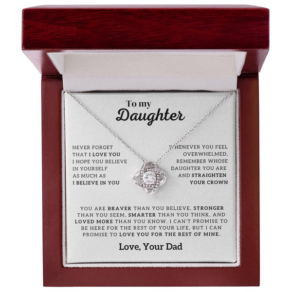 To My Daughter Necklace, Forever Love Necklace, Gift From Dad, Daughter Jewelry, Love Knot