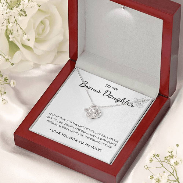 To my Bonus Daughter, Bonus Daughter Gift, Daughter in Law Gift, Bonus Daughter Jewelry, Love Knot