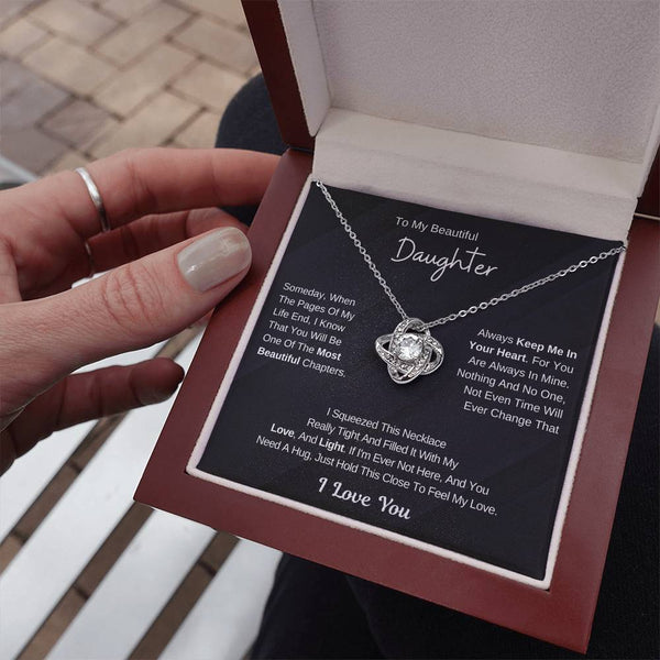 To My Daughter From Dad ,To My Daughter From Mom , Daughter Necklace Gift, Love Knot ,Top Gift For Daughter , Love Knot Necklace