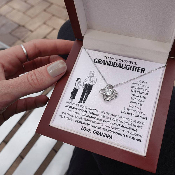 To My Granddaughter Necklace, Granddaughter Jewelry Gift,  Granddaughter Necklace,  Gift For Her, Gifts From Grandpa,  Love Knot