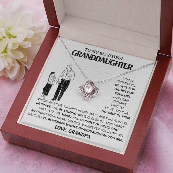 To My Granddaughter Necklace, Granddaughter Jewelry Gift,  Granddaughter Necklace,  Gift For Her, Gifts From Grandpa,  Love Knot
