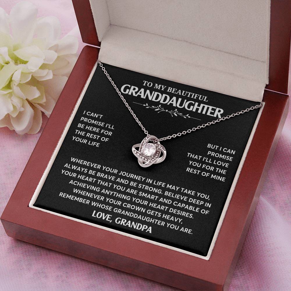 Gift From Grandpa To Granddaughter, Granddaughter Jewelry Gift, Granddaughter Necklace,  Gift For Her, Love Knot