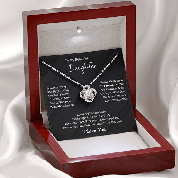 To My Daughter From Dad ,To My Daughter From Mom , Daughter Necklace Gift, Love Knot ,Top Gift For Daughter , Love Knot Necklace
