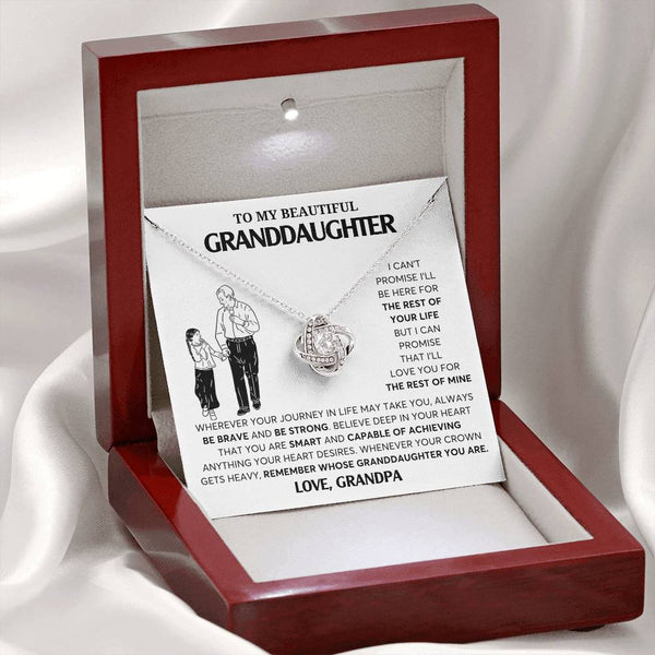 To My Granddaughter Necklace, Granddaughter Jewelry Gift,  Granddaughter Necklace,  Gift For Her, Gifts From Grandpa,  Love Knot