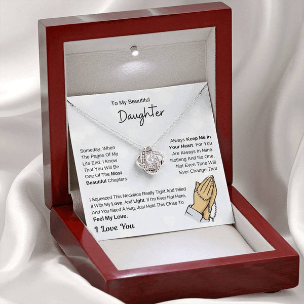 Daughter Necklace Gift , To My Daughter From Dad ,To My Daughter From Mom, Love Knot ,Top Gift For Daughter