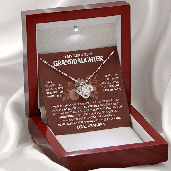 To My Granddaughter Necklace, Granddaughter Jewelry Gift,  Granddaughter Necklace,  Gift For Her, Best Gift For Girls,  Love Knot