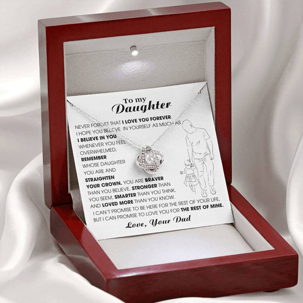 [Only a few left] To My Daughter, Never Forget That I Love You Forever (Love knot)